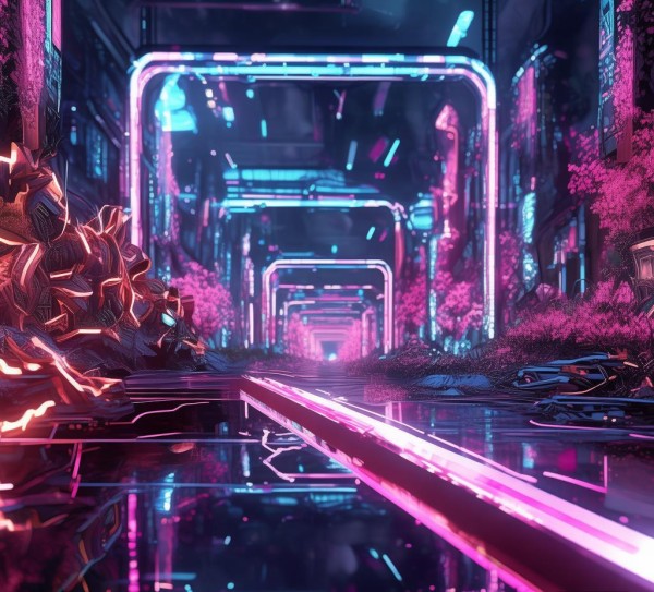 4k高清赛博朋克科技动态边框，解码未来视觉语言的数字革命